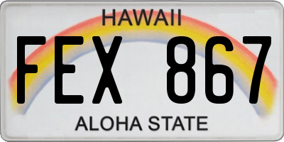 HI license plate FEX867