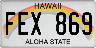 HI license plate FEX869