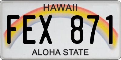 HI license plate FEX871