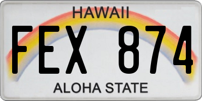 HI license plate FEX874