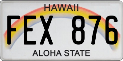 HI license plate FEX876
