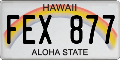 HI license plate FEX877