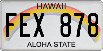 HI license plate FEX878