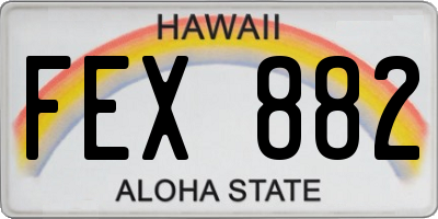 HI license plate FEX882