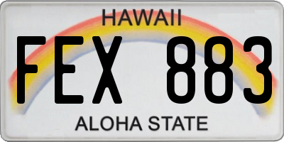 HI license plate FEX883