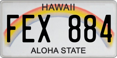 HI license plate FEX884