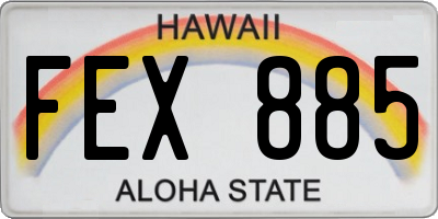 HI license plate FEX885