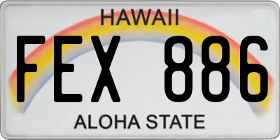 HI license plate FEX886