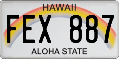 HI license plate FEX887
