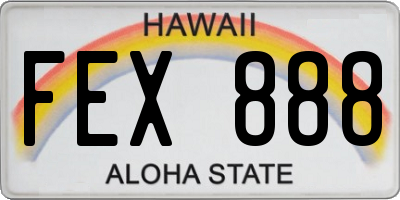 HI license plate FEX888