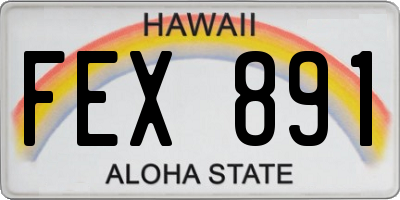 HI license plate FEX891