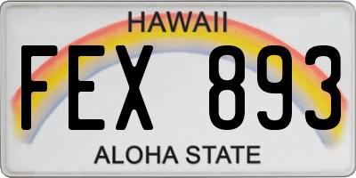 HI license plate FEX893