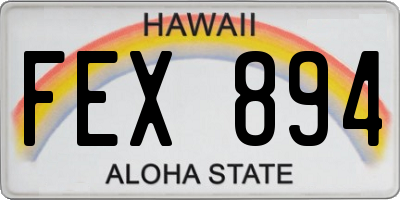 HI license plate FEX894