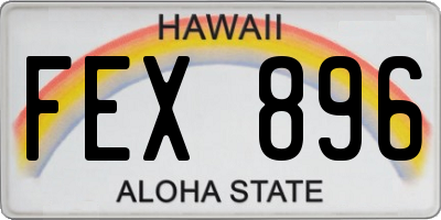 HI license plate FEX896