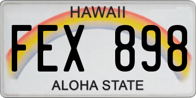 HI license plate FEX898