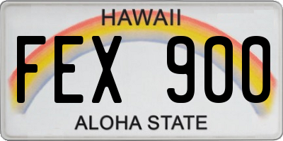 HI license plate FEX900