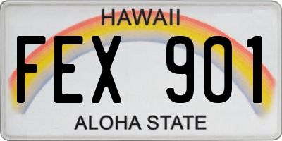 HI license plate FEX901