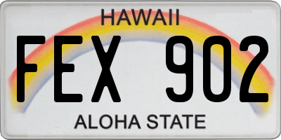HI license plate FEX902