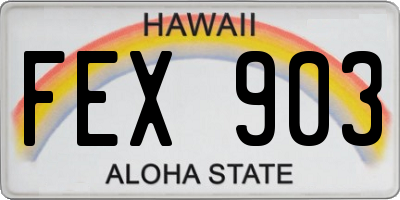 HI license plate FEX903