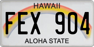 HI license plate FEX904