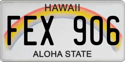 HI license plate FEX906