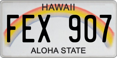 HI license plate FEX907