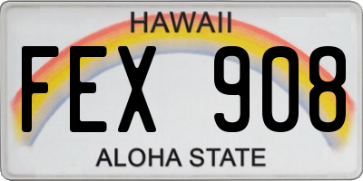 HI license plate FEX908