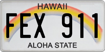 HI license plate FEX911
