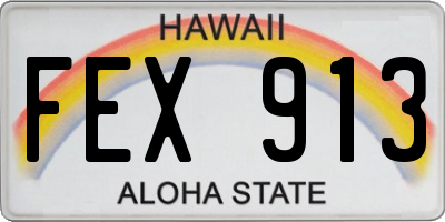 HI license plate FEX913