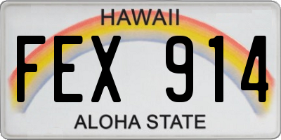 HI license plate FEX914