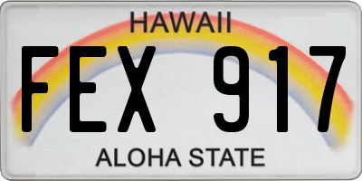 HI license plate FEX917