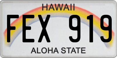 HI license plate FEX919