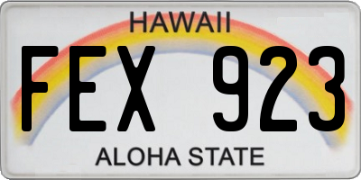HI license plate FEX923