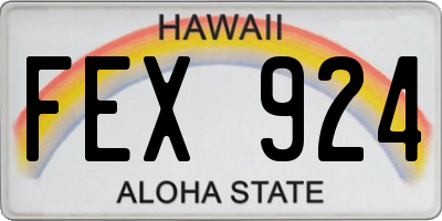 HI license plate FEX924