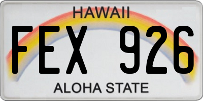 HI license plate FEX926