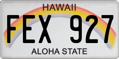 HI license plate FEX927