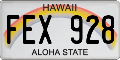 HI license plate FEX928