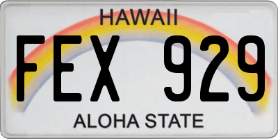 HI license plate FEX929