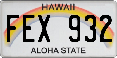 HI license plate FEX932