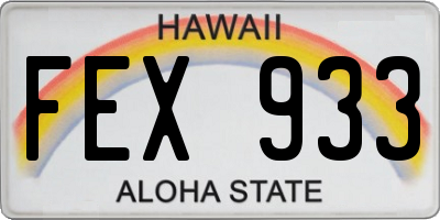 HI license plate FEX933