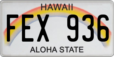 HI license plate FEX936