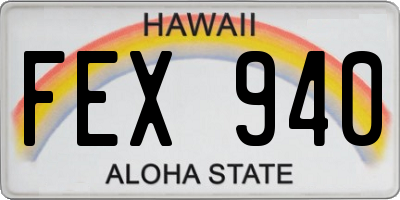 HI license plate FEX940