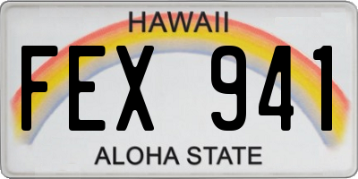 HI license plate FEX941