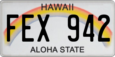 HI license plate FEX942