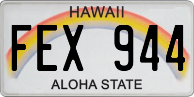 HI license plate FEX944