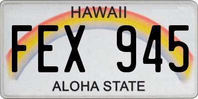 HI license plate FEX945