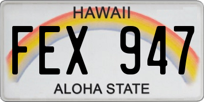 HI license plate FEX947