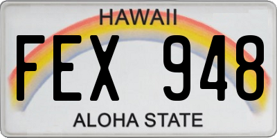 HI license plate FEX948