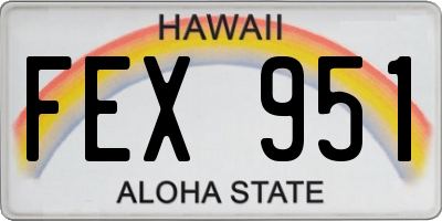 HI license plate FEX951