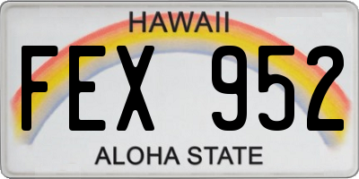 HI license plate FEX952